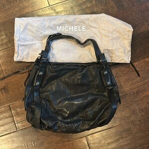 Michele black leather sholder bag